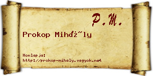 Prokop Mihály névjegykártya