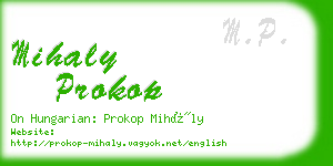 mihaly prokop business card